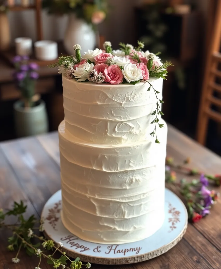 21 Stunning Floral Wedding Cakes That Will Steal Your Heart (You Won't Believe #13!) - 12. Rustic Floral Wreath