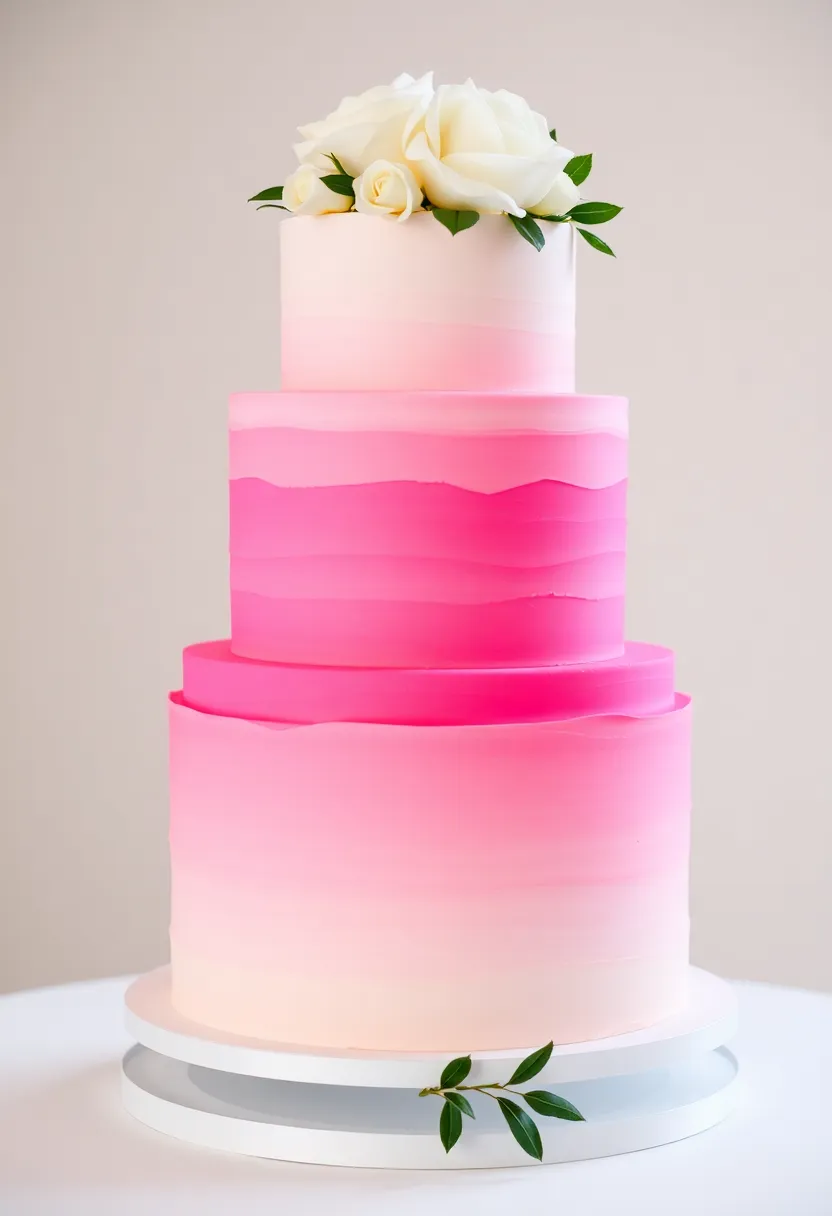 21 Simple Wedding Cakes That Will Leave You Speechless (You Won't Believe #10!) - 7. Ombre Effect Cake