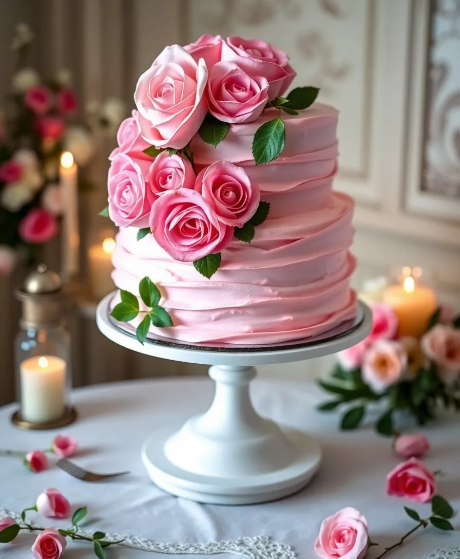 21 Stunning Floral Wedding Cakes That Will Steal Your Heart (You Won't Believe #13!) - 18. Sweetheart Rose Cake