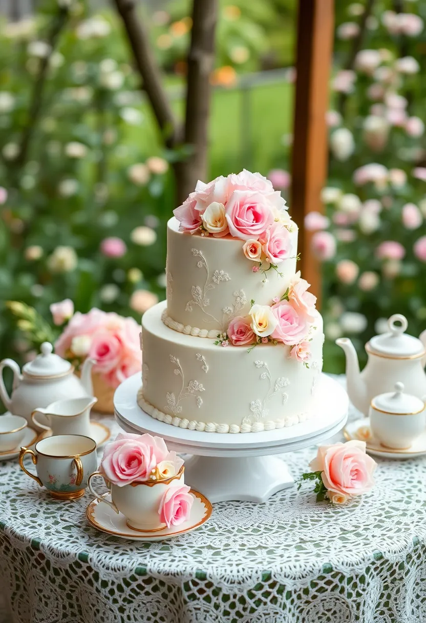 25 Classic Vintage Wedding Cakes That Will Make You Swoon (Don't Miss #15!) - 15. Don’t Miss This One: Vintage Tea Party Cake