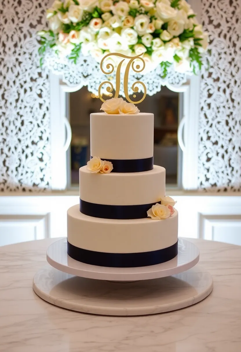 25 Classic Vintage Wedding Cakes That Will Make You Swoon (Don't Miss #15!) - 9. Vintage Monogram Cake