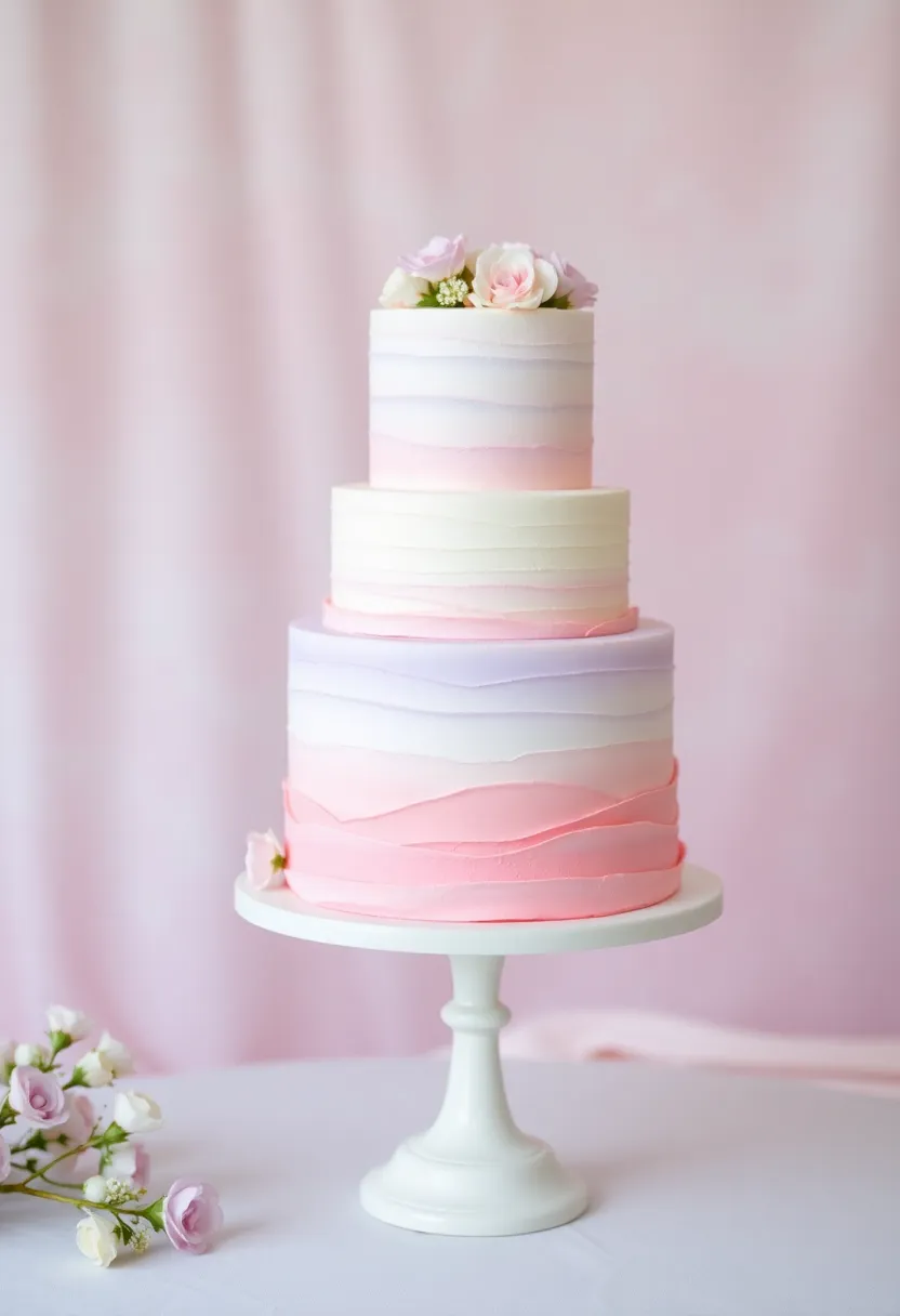 25 Classic Vintage Wedding Cakes That Will Make You Swoon (Don't Miss #15!) - 8. Pastel Ombre Cake