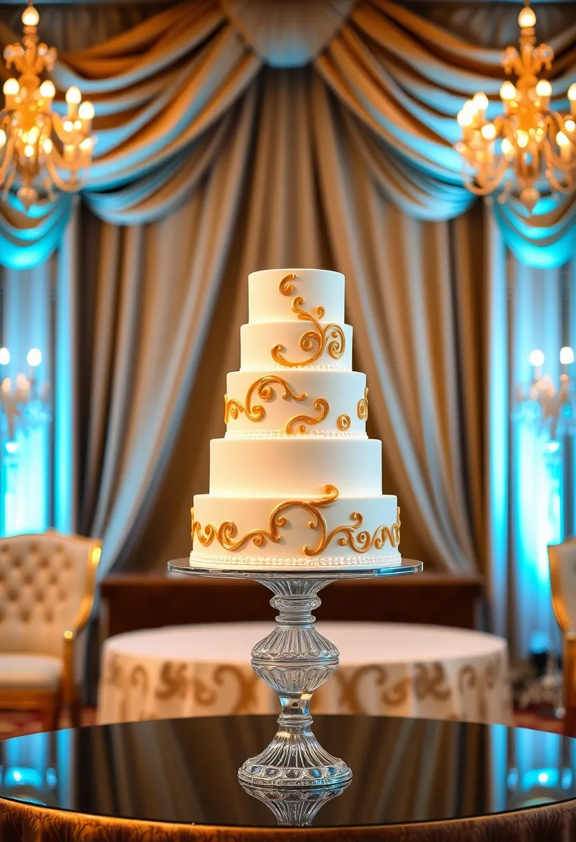 25 Classic Vintage Wedding Cakes That Will Make You Swoon (Don't Miss #15!) - 13. Elegant Gold Accents Cake