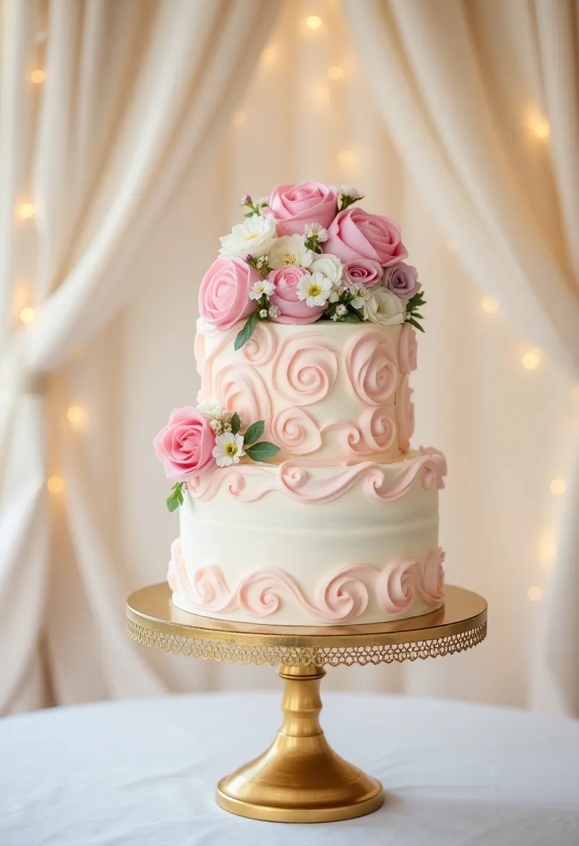 25 Classic Vintage Wedding Cakes That Will Make You Swoon (Don't Miss #15!) - 11. Piped Buttercream Cake