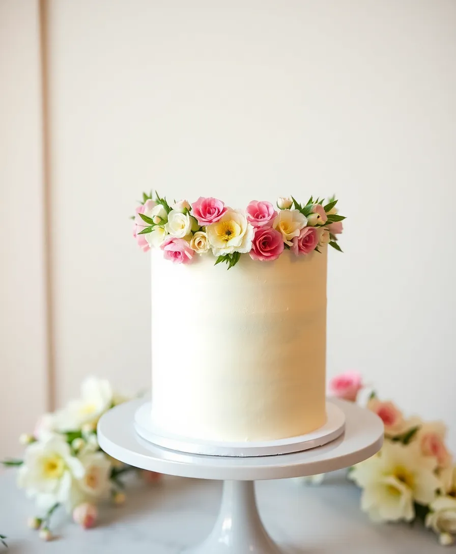 21 Stunning Floral Wedding Cakes That Will Steal Your Heart (You Won't Believe #13!) - 8. Classic White with Fresh Blooms