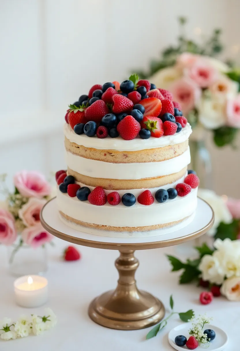 25 Classic Vintage Wedding Cakes That Will Make You Swoon (Don't Miss #15!) - 21. Classic Cream and Berry Cake