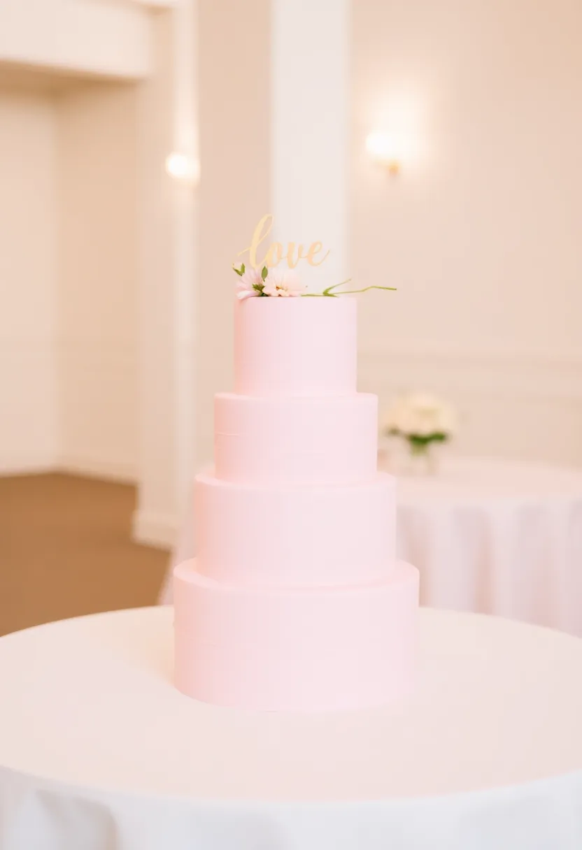 22 Pink Wedding Cakes That Will Make Every Bride Swoon (You Won't Believe #15!) - 10. Minimalist Pink Bliss