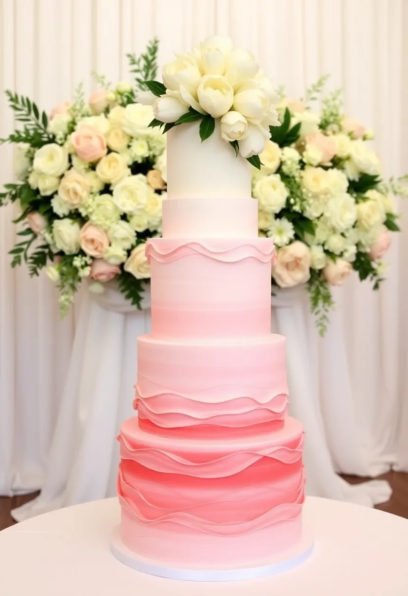 22 Pink Wedding Cakes That Will Make Every Bride Swoon (You Won't Believe #15!) - 1. Blush Ombre Delight