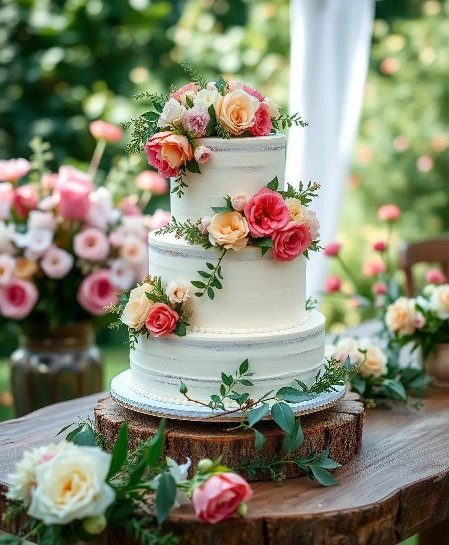 21 Stunning Floral Wedding Cakes That Will Steal Your Heart (You Won't Believe #13!) - 21. Garden Party Cake