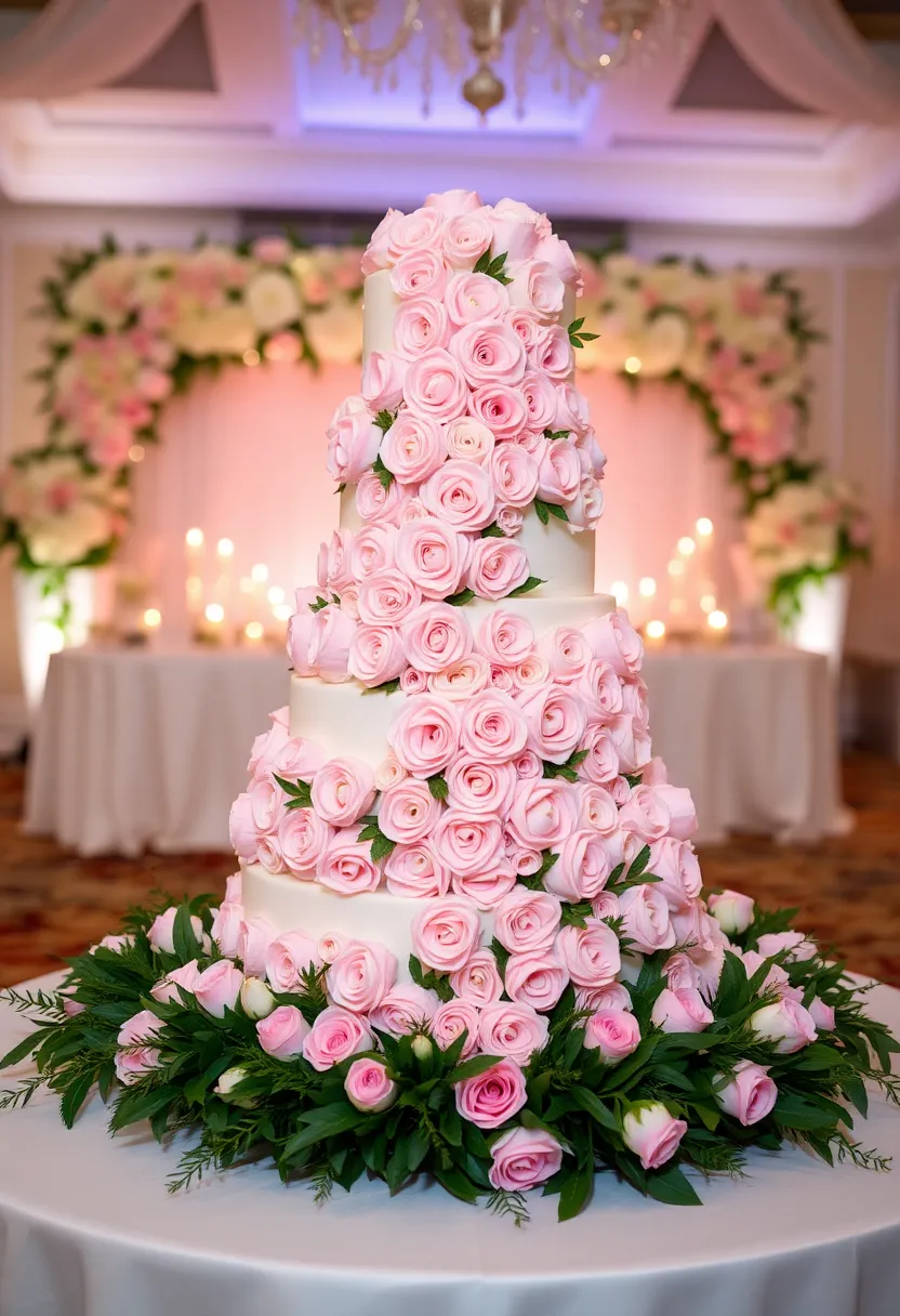 22 Pink Wedding Cakes That Will Make Every Bride Swoon (You Won't Believe #15!) - 6. Floral Fantasy