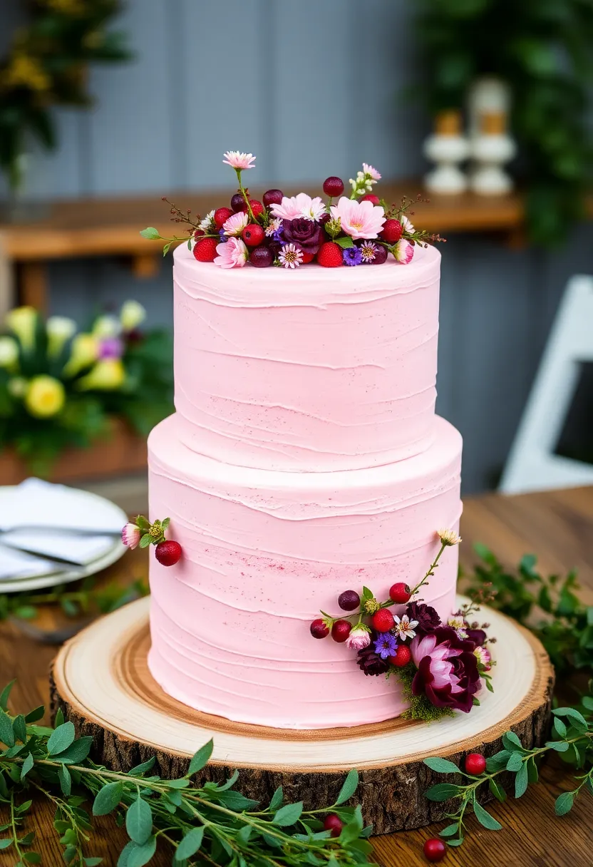 22 Pink Wedding Cakes That Will Make Every Bride Swoon (You Won't Believe #15!) - 4. Rustic Pink Charm