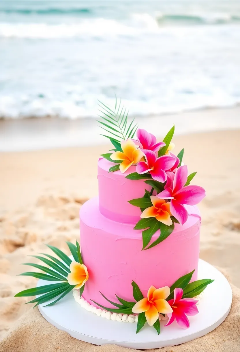 22 Pink Wedding Cakes That Will Make Every Bride Swoon (You Won't Believe #15!) - 11. Tropical Pink Paradise