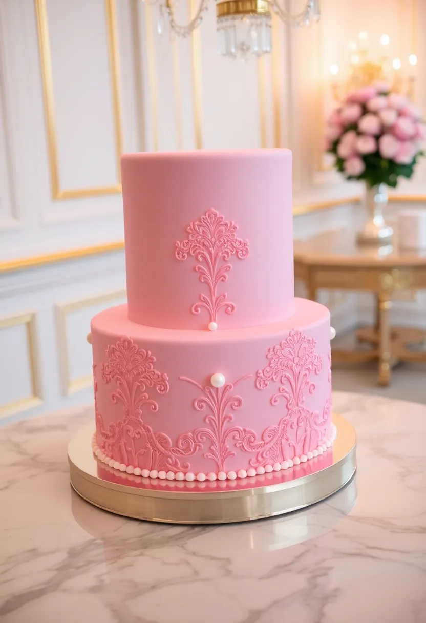 22 Pink Wedding Cakes That Will Make Every Bride Swoon (You Won't Believe #15!) - 7. Elegant Fondant Finish