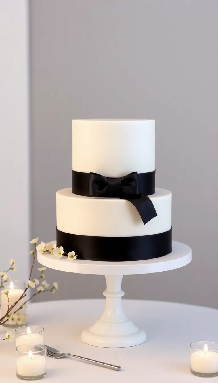 22 Elegant Black and White Wedding Cakes You Can't Afford to Miss! - 1. Minimalist Elegance