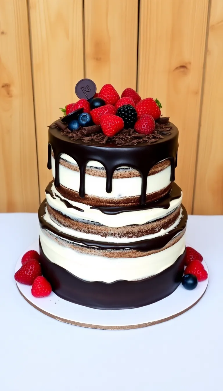 22 Elegant Black and White Wedding Cakes You Can't Afford to Miss! - 9. Chocolate and Vanilla Fusion