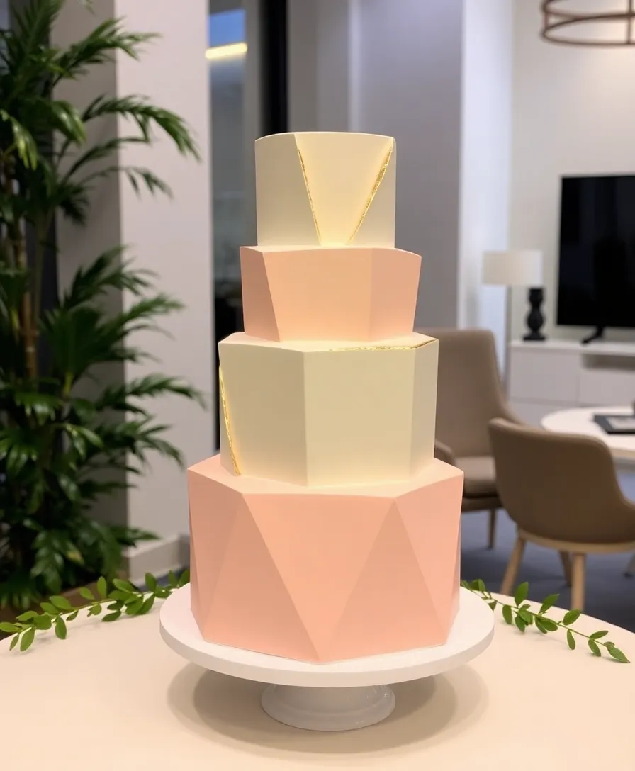 21 Classy Wedding Cakes That Will Leave You Speechless (You Won't Believe #15!) - 3. Geometric Glam