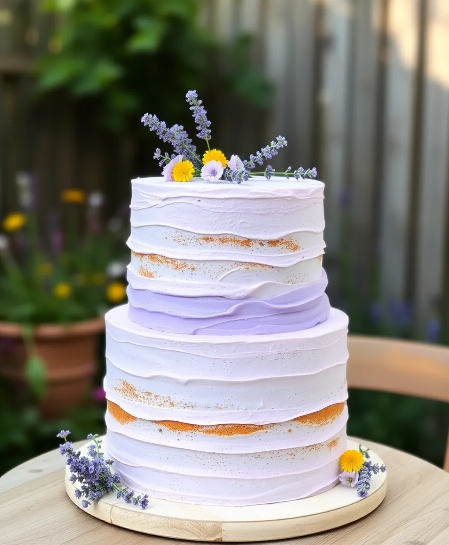 20 Creative Lavender Wedding Cake Designs You’ll Want to Copy! - 1. Rustic Lavender Buttercream Cake