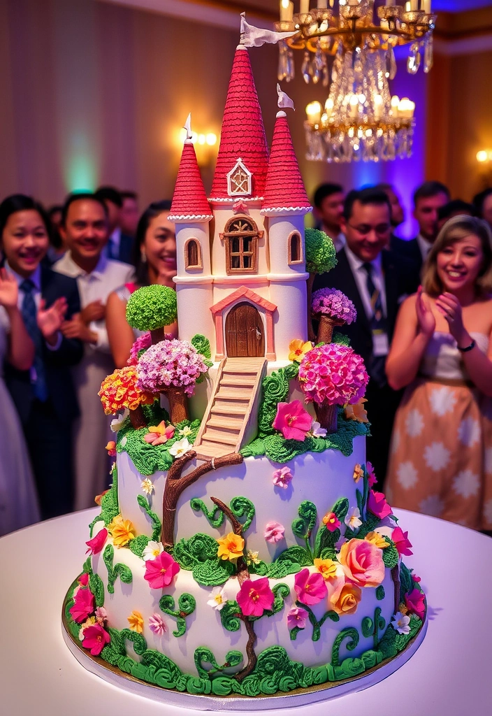 21 Elegant Wedding Cake Designs That Will Leave You Breathless (Wait Until You See #12!) - 5. Whimsical Wonderland: Fantasy Themes
