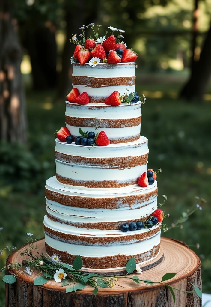 21 Elegant Wedding Cake Designs That Will Leave You Breathless (Wait Until You See #12!) - 2. Rustic Charm: Naked Cakes