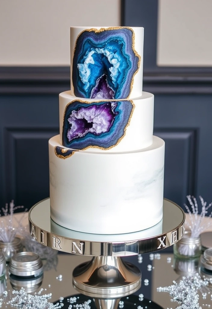 21 Just Married Cake Designs That'll Make You Say 'I Do!' (You Won't Believe #11!) - 6. Geode Cake