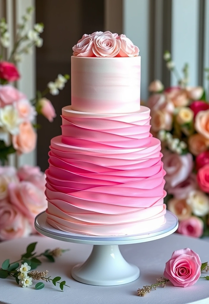 21 Just Married Cake Designs That'll Make You Say 'I Do!' (You Won't Believe #11!) - 10. Ombre Cake