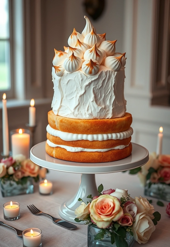 21 Just Married Cake Designs That'll Make You Say 'I Do!' (You Won't Believe #11!) - 15. Baked Alaska Cake