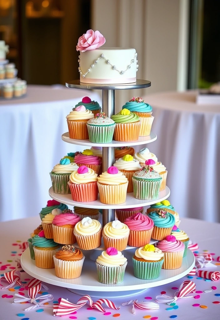 21 Just Married Cake Designs That'll Make You Say 'I Do!' (You Won't Believe #11!) - 9. Cupcake Tower