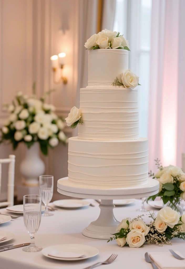 21 Stunning Sage Green Wedding Cakes That Will Steal the Show! - 7. Classic White and Sage