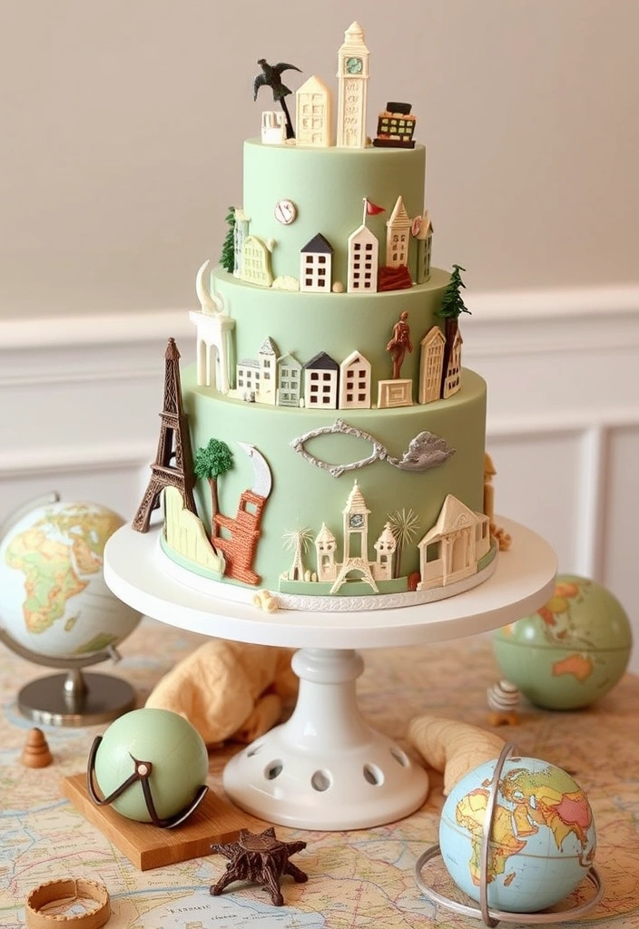 21 Stunning Sage Green Wedding Cakes That Will Steal the Show! - 9. Themed Cakes